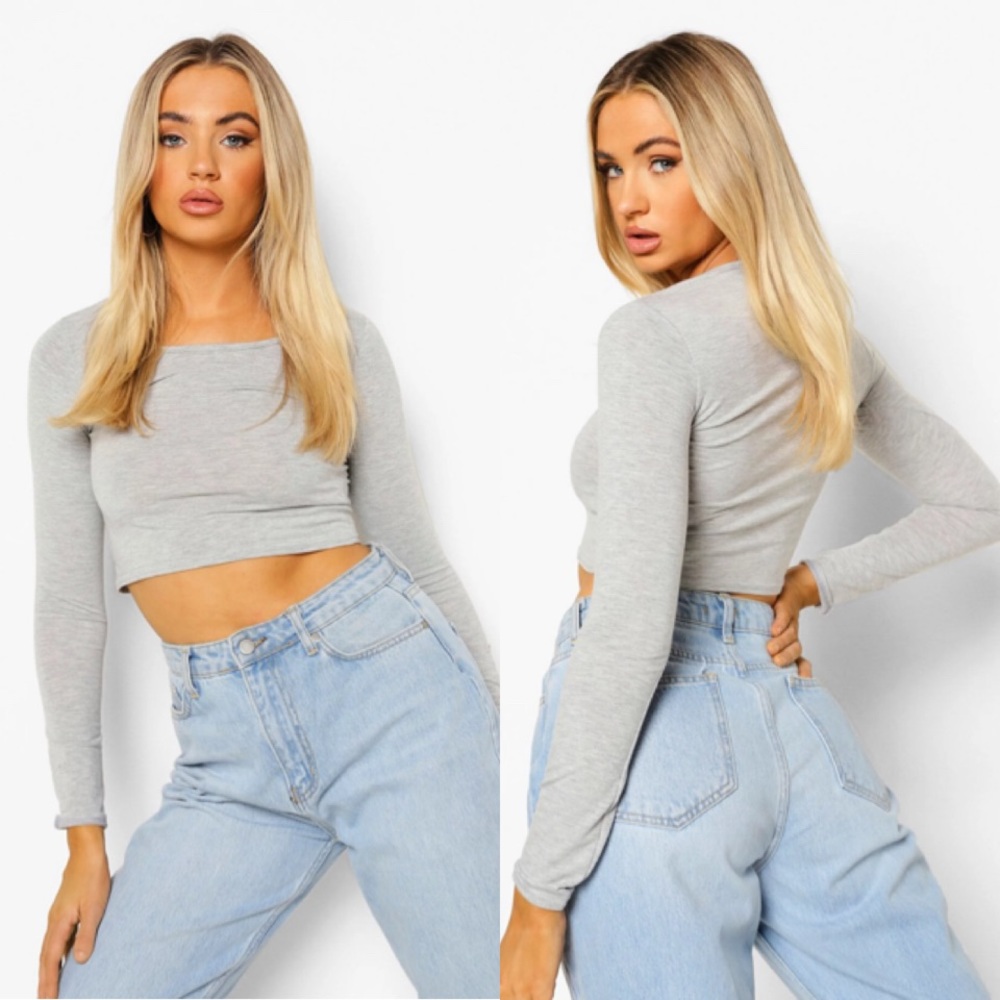 Boohoo • Long Sleeve Cropped Shirt